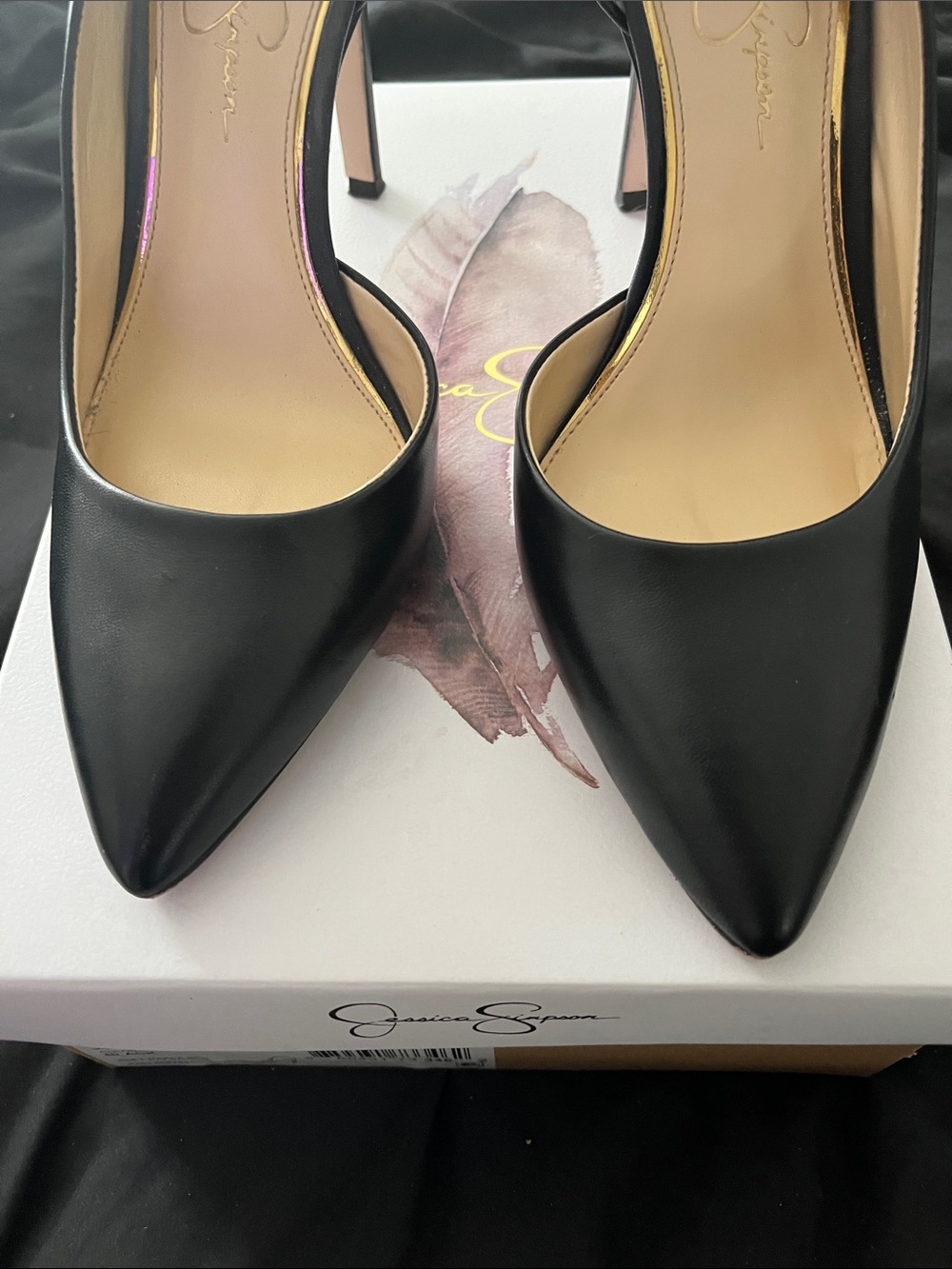 Jessica Simpson Black Pointed D'Orsay High Heels - Picture 4 of 5